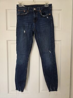 Zara The Skinny Phoebe Blue Distressed Women’s Skinny Jeans Size Eu 38